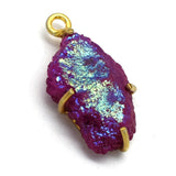 Gold Plated Tiny Druzy Pendant statement Necklace