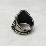 Sterling Silver Amethyst Gemstone Black Antique Ring