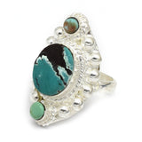 Silver Plated Turquoise Gemstone Ring