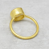 Handmade Gold Plated Sterling Silver Pearl Stone Ring