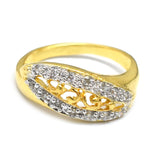 Gold Plated White CZ Gemstone Ring