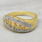 Gold Plated White CZ Gemstone Ring