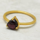 Gold Plated Garnet Gemstone Rings