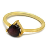 Gold Plated Garnet Gemstone Rings