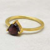 Gold Plated Garnet Gemstone Rings