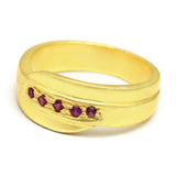 Gold Plated Pink CZ Stones Handmade Ring