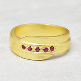 Gold Plated Pink CZ Stones Handmade Ring