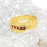 Gold Plated Pink CZ Stones Handmade Ring