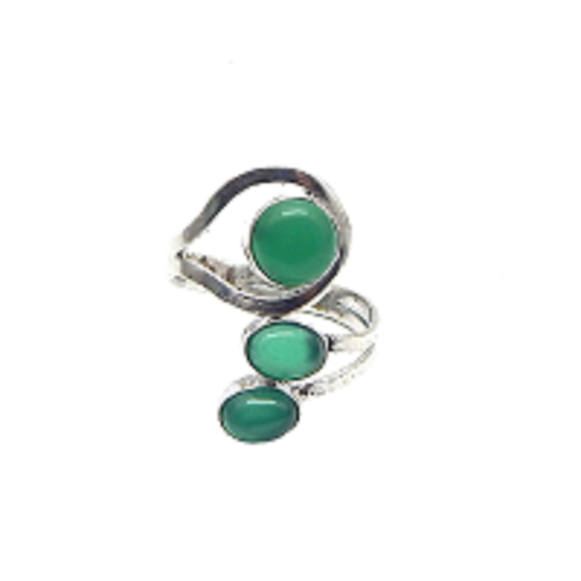 Oxidized Silver Plated Tiger Eye/Green Onyx Gemstone Adjustable Rings