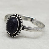 Oxidized Silver Plated Turquoise, onyx, Ruby, Malachite Gemstone Adjustable Ring