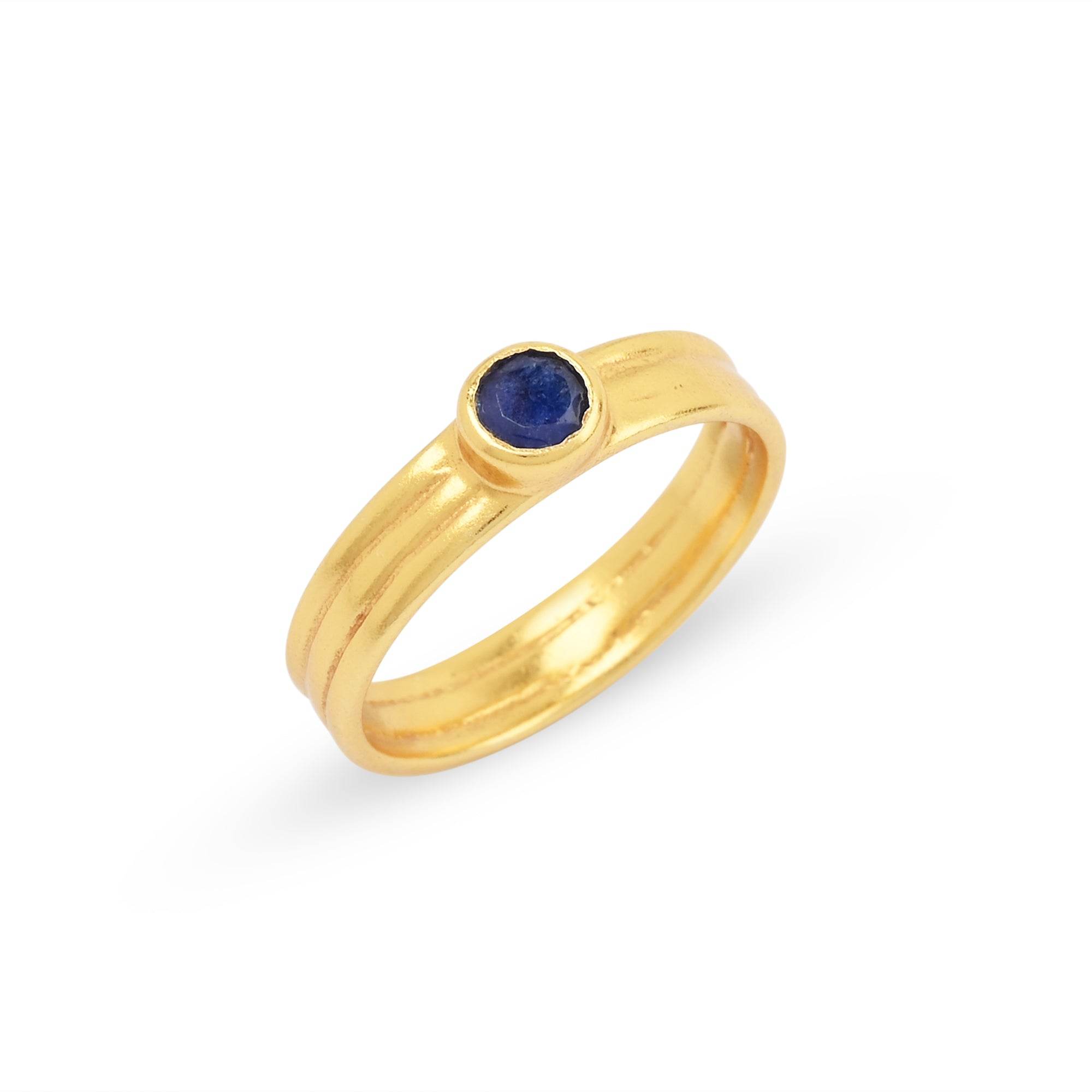 Emerald and Lapis Gemstone Statement Rings - La Vitá Jewels