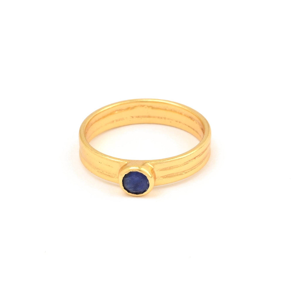 Emerald and Lapis Gemstone Statement Rings - La Vitá Jewels