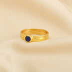Emerald and Lapis Gemstone Statement Rings - La Vitá Jewels