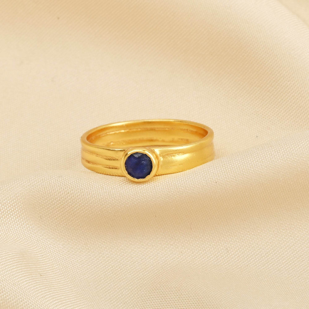 Emerald and Lapis Gemstone Statement Rings - La Vitá Jewels