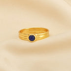 Emerald and Lapis Gemstone Statement Rings - La Vitá Jewels