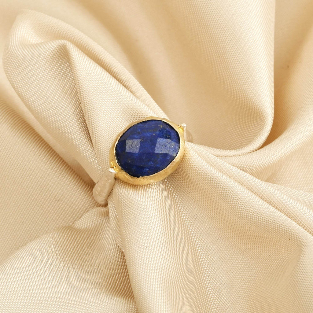 Amazonite and Blue Sapphire Rings in Sterling Silver - La Vitá Jewels