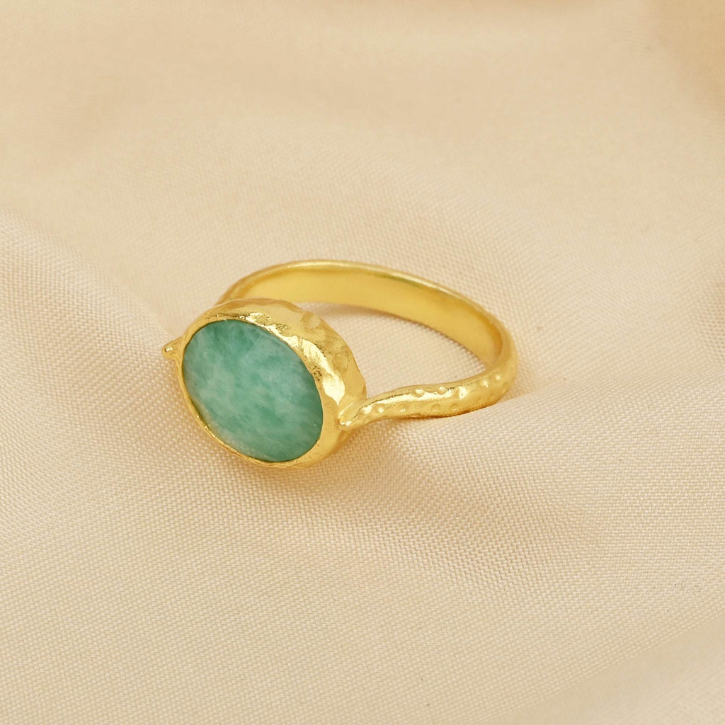 Amazonite and Blue Sapphire Rings in Sterling Silver - La Vitá Jewels
