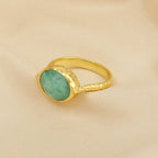 Amazonite and Blue Sapphire Rings in Sterling Silver - La Vitá Jewels