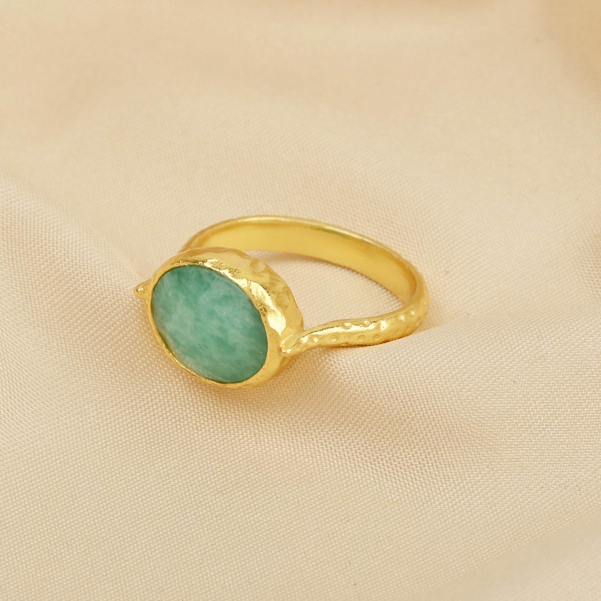 Amazonite and Blue Sapphire Rings in Sterling Silver - La Vitá Jewels