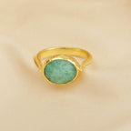 Amazonite and Blue Sapphire Rings in Sterling Silver - La Vitá Jewels