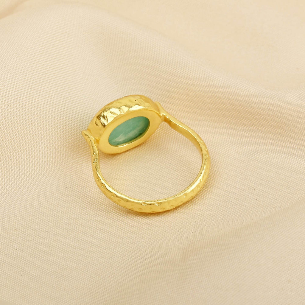 Amazonite and Blue Sapphire Rings in Sterling Silver - La Vitá Jewels