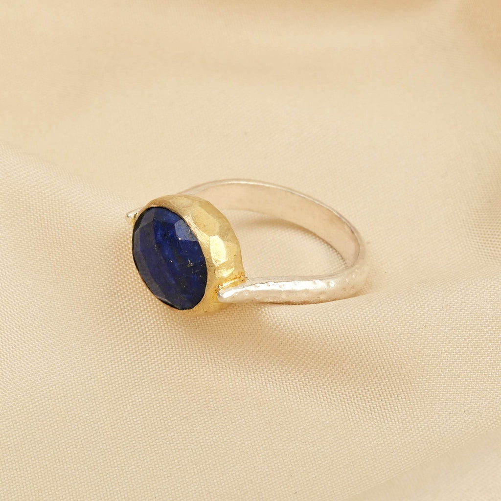 Amazonite and Blue Sapphire Rings in Sterling Silver - La Vitá Jewels