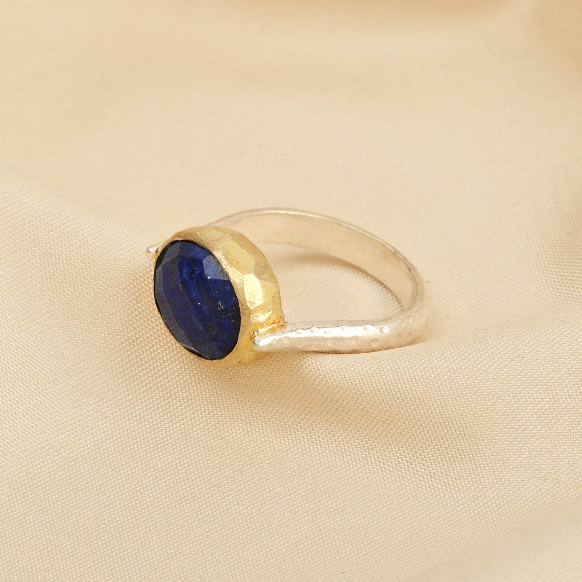 Amazonite and Blue Sapphire Rings in Sterling Silver - La Vitá Jewels