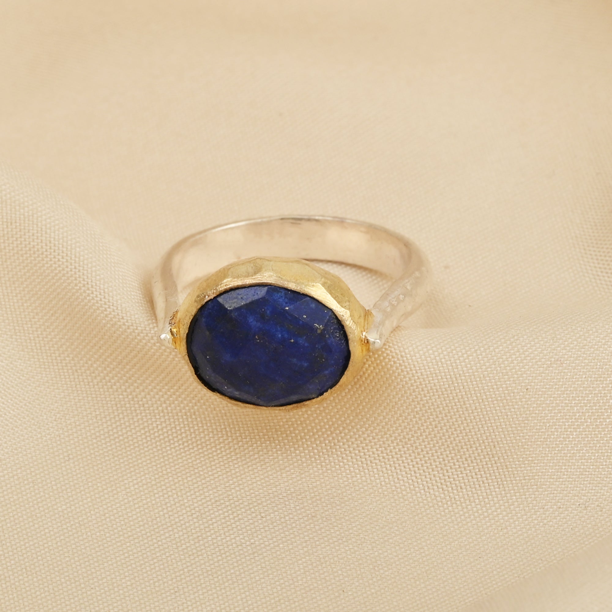 Blue Sapphire and Amazonite Statement Rings