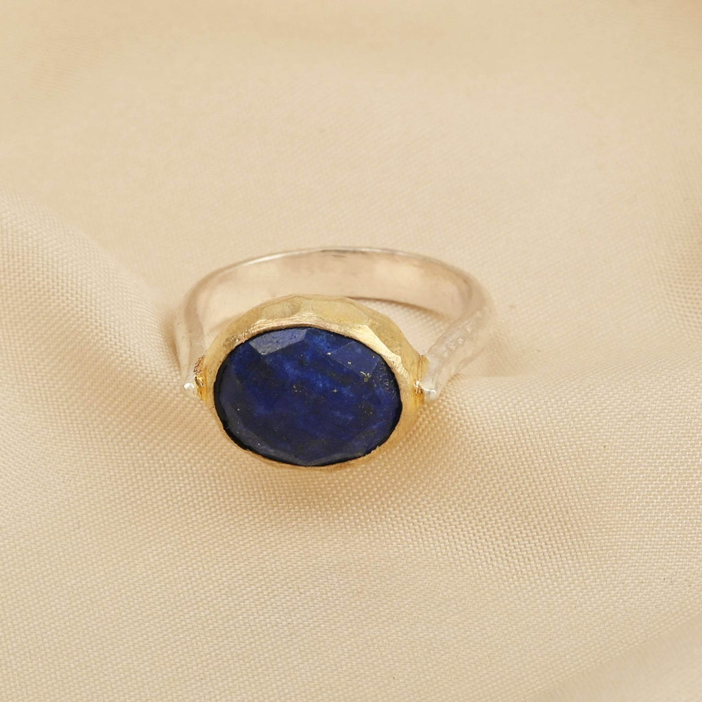 Amazonite and Blue Sapphire Rings in Sterling Silver - La Vitá Jewels