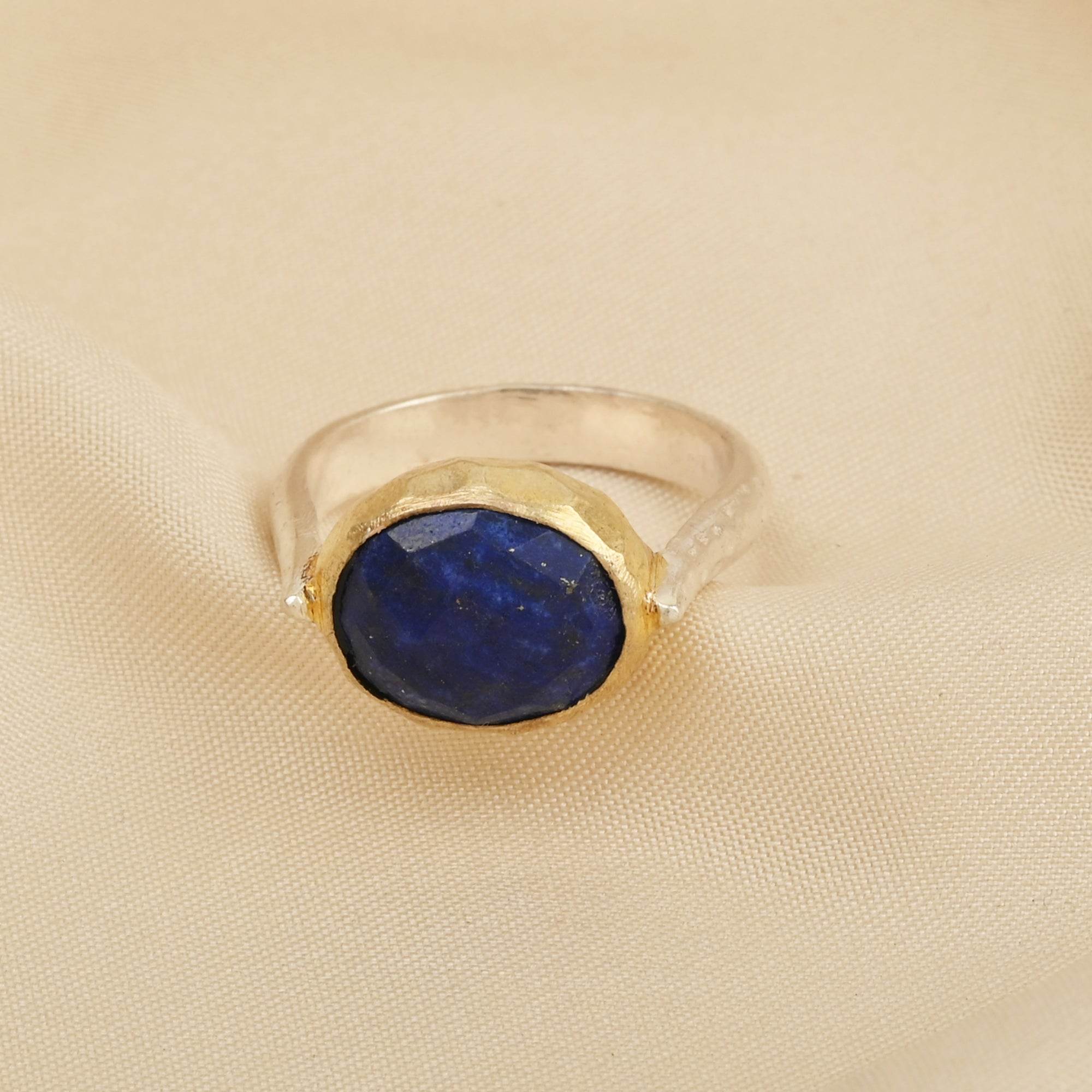 Amazonite and Blue Sapphire Rings in Sterling Silver - La Vitá Jewels
