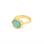 Amazonite and Blue Sapphire Rings in Sterling Silver - La Vitá Jewels
