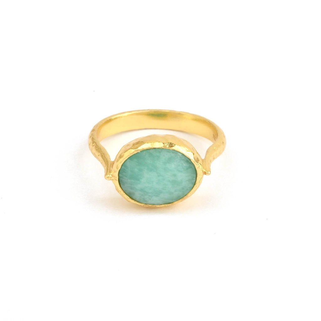 Amazonite and Blue Sapphire Rings in Sterling Silver - La Vitá Jewels