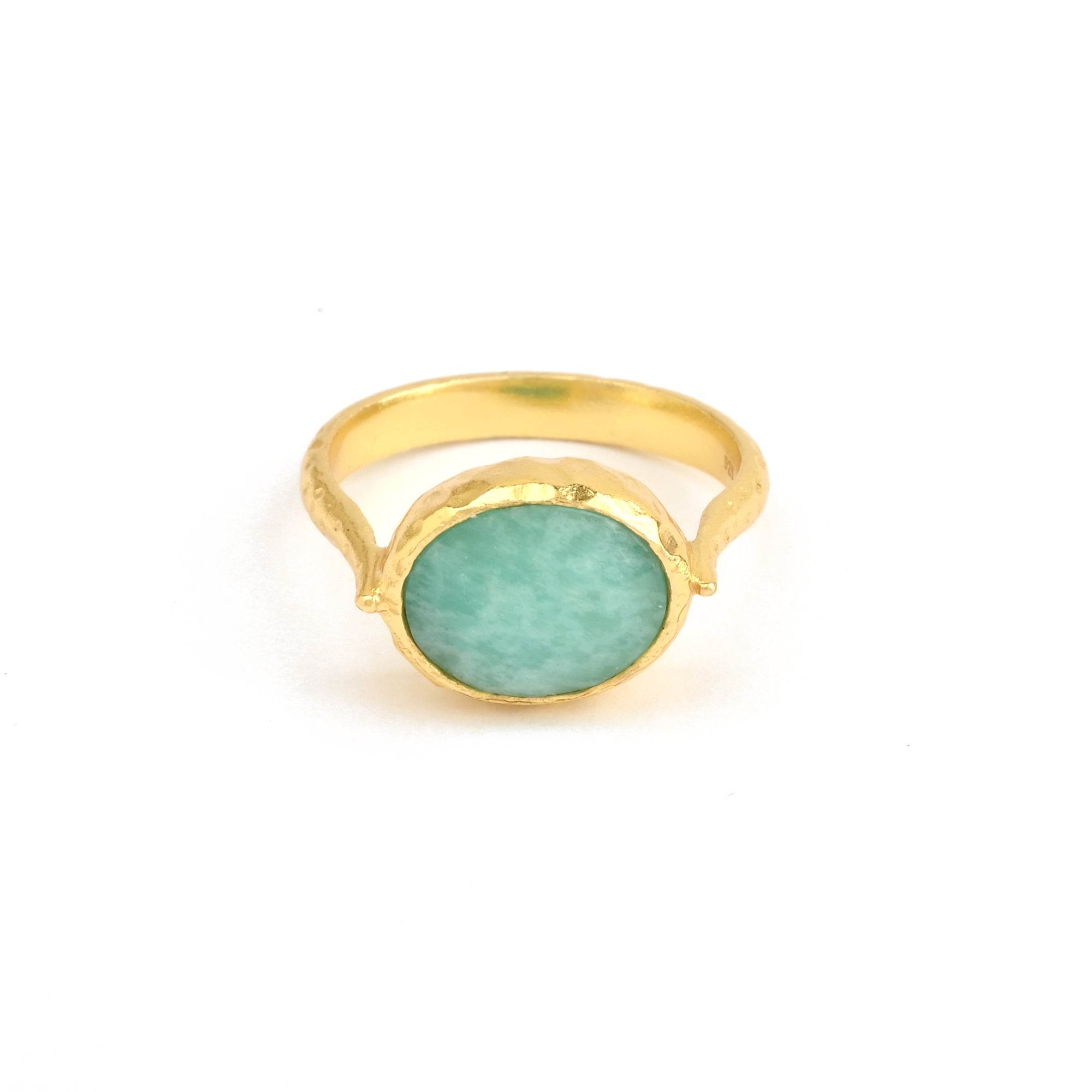 Amazonite and Blue Sapphire Rings in Sterling Silver - La Vitá Jewels