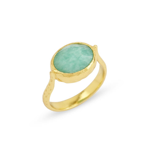 Amazonite and Blue Sapphire Rings in Sterling Silver - La Vitá Jewels