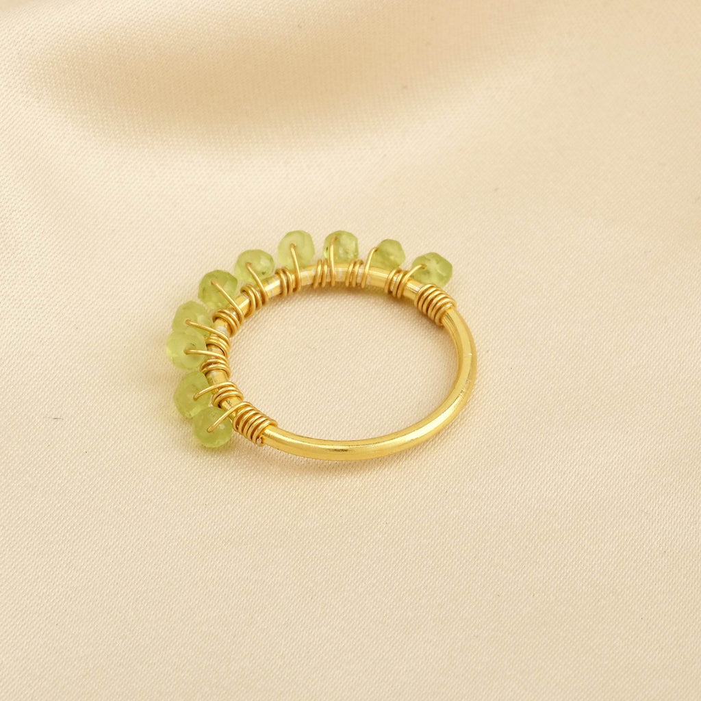 Labradorite, Citrine, Pyrite and Ruby Beaded Rings - La Vitá Jewels