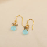 Aqua Chalcedony with Labradorite Earrings