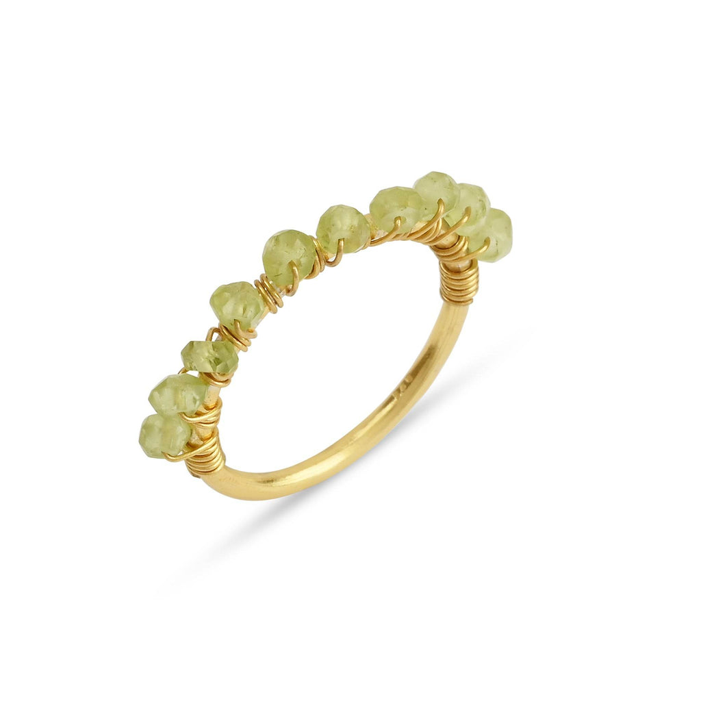 Labradorite, Citrine, Pyrite and Ruby Beaded Rings - La Vitá Jewels