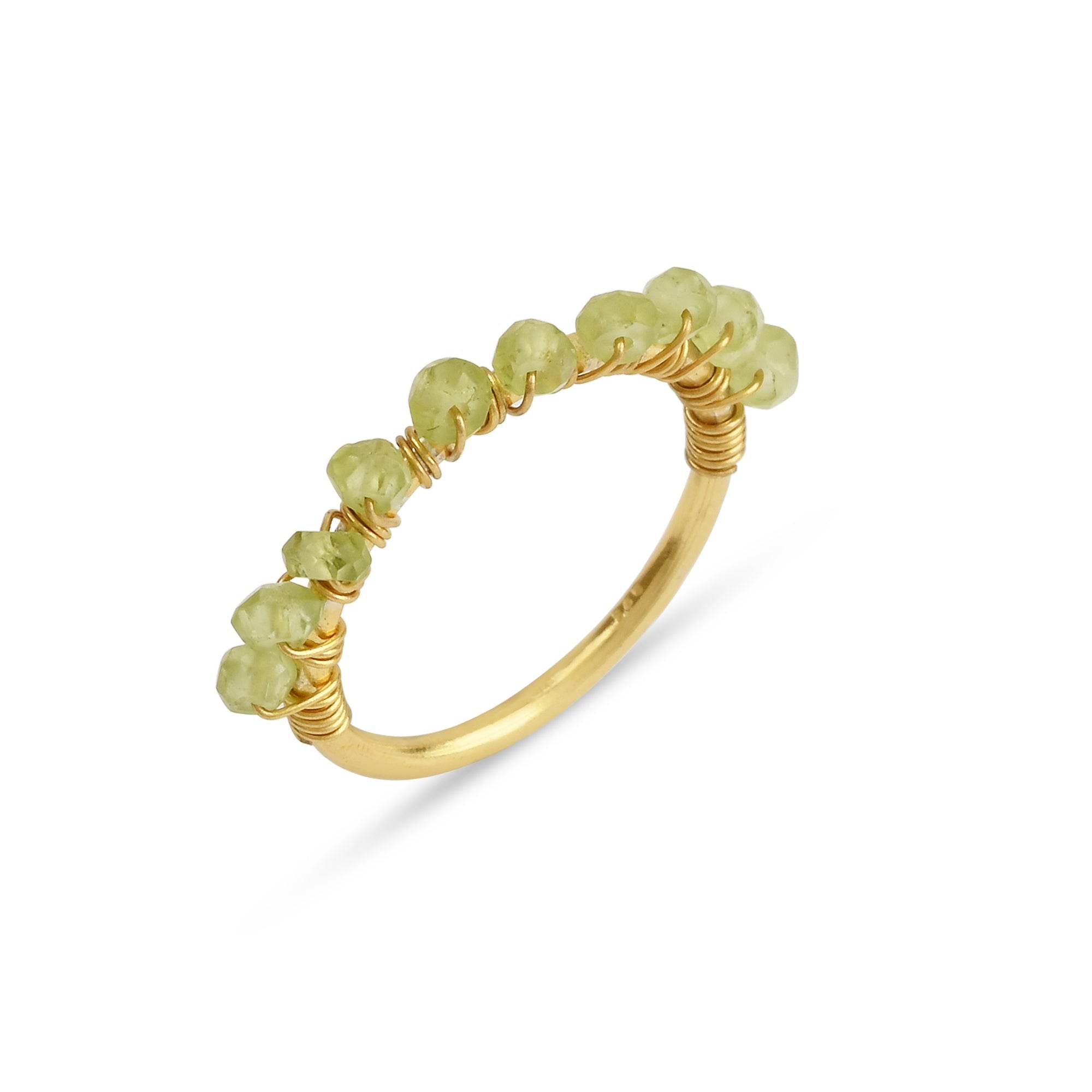 Labradorite, Citrine, Pyrite and Ruby Beaded Rings - La Vitá Jewels