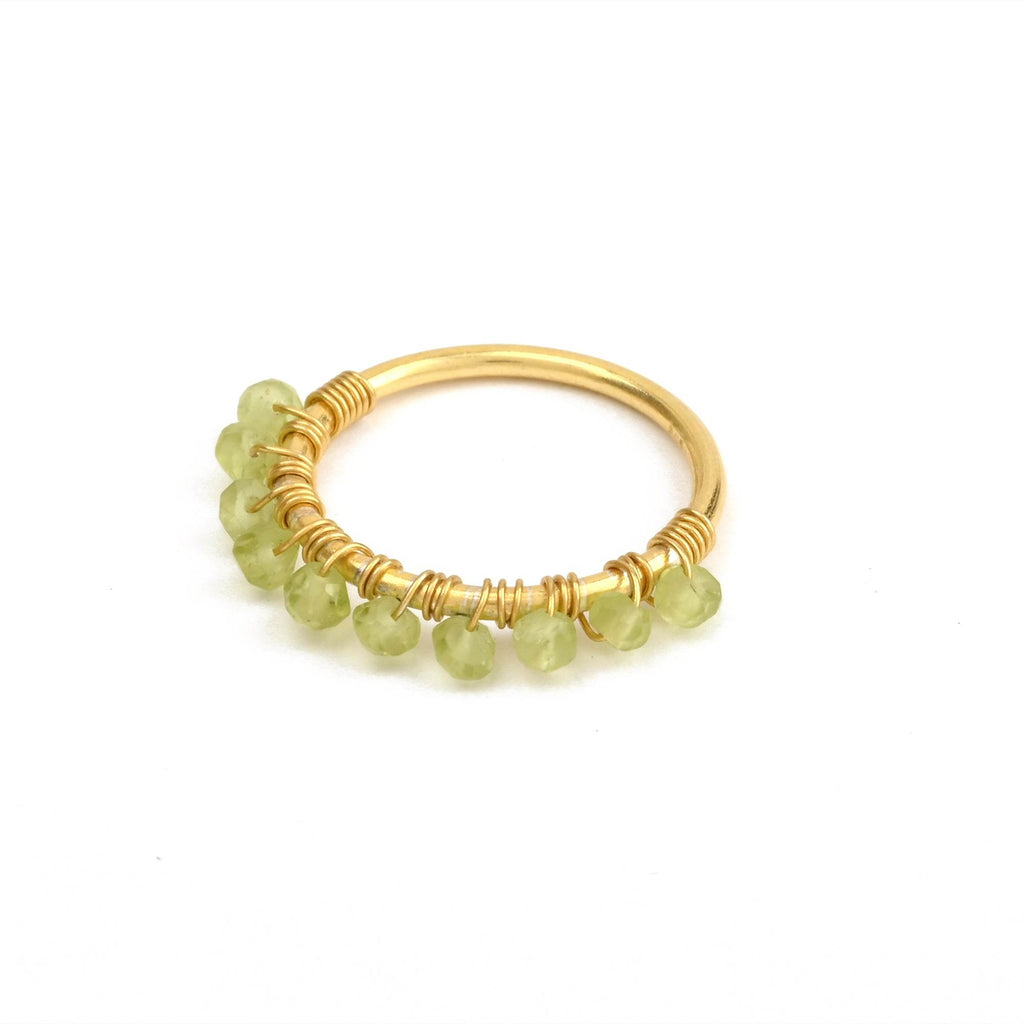 Labradorite, Citrine, Pyrite and Ruby Beaded Rings - La Vitá Jewels
