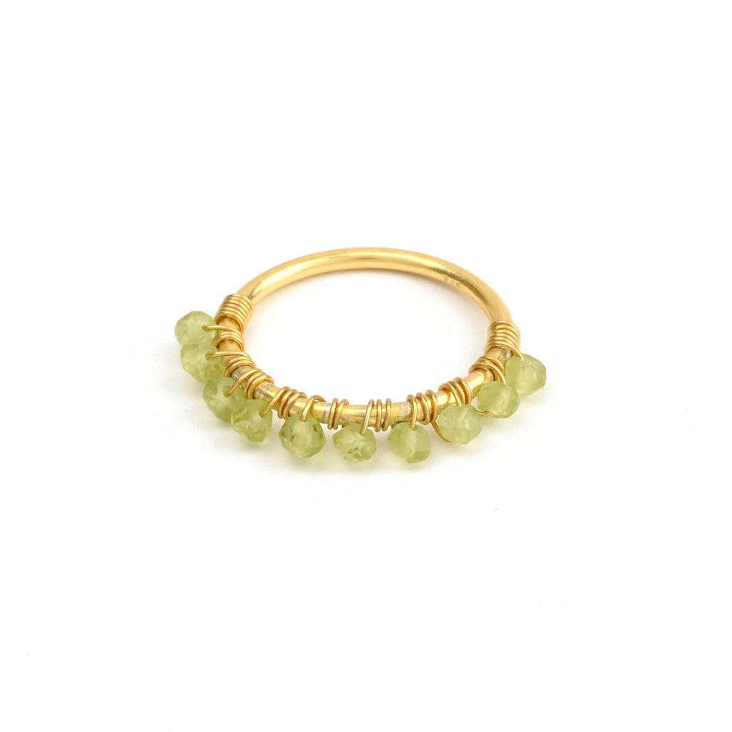 Labradorite, Citrine, Pyrite and Ruby Beaded Rings - La Vitá Jewels
