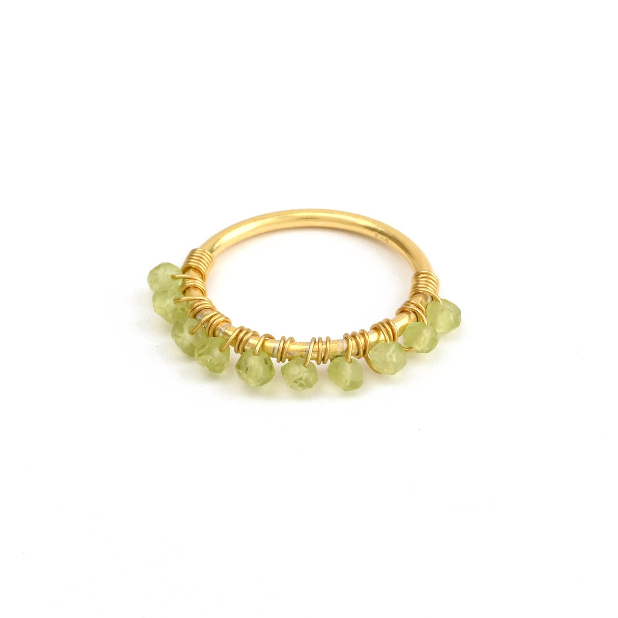 Labradorite, Citrine, Pyrite and Ruby Beaded Rings - La Vitá Jewels