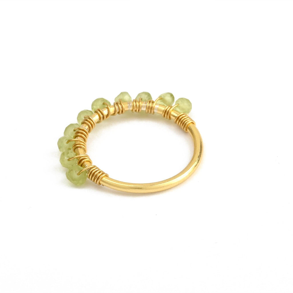 Labradorite, Citrine, Pyrite and Ruby Beaded Rings - La Vitá Jewels