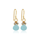 Aqua Chalcedony with Labradorite Earrings