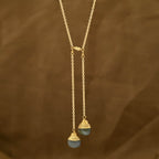 Lariat Style Labradorite Necklace - La Vitá Jewels