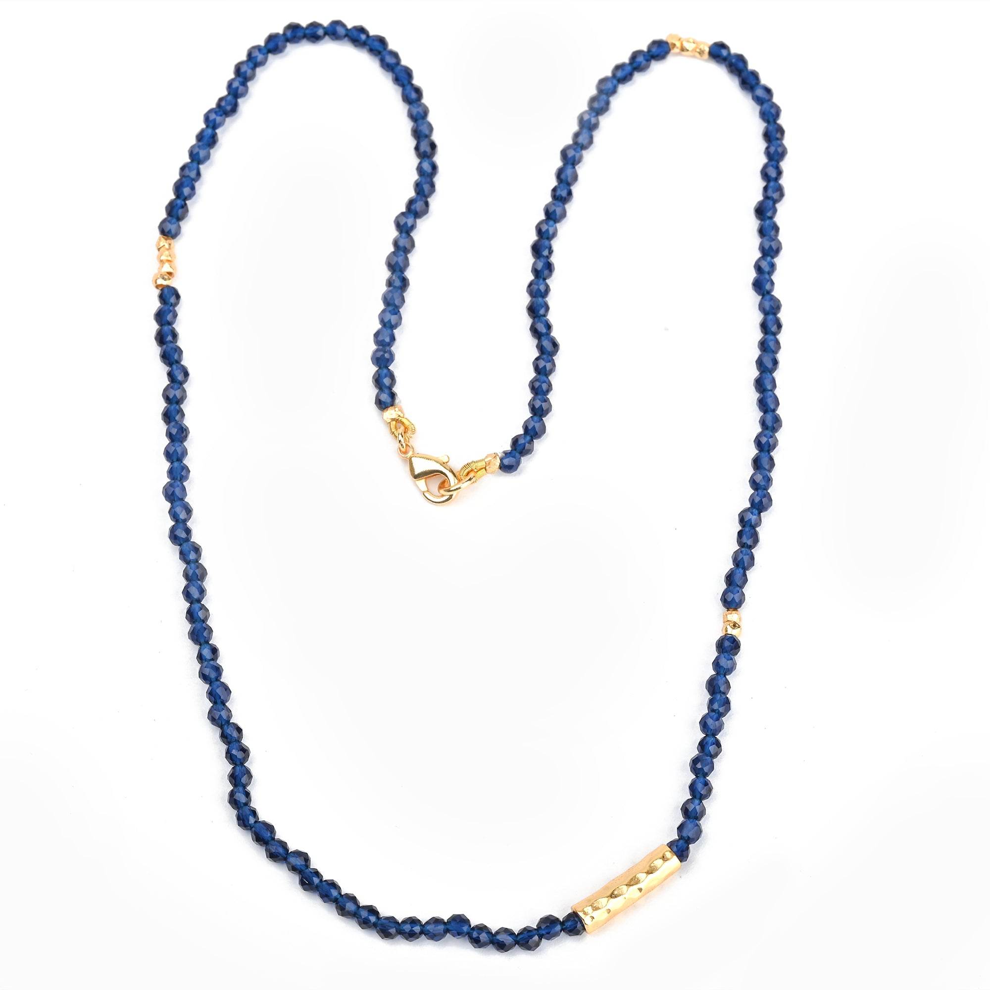 Dark Blue Beads Necklaces - La Vitá Jewels
