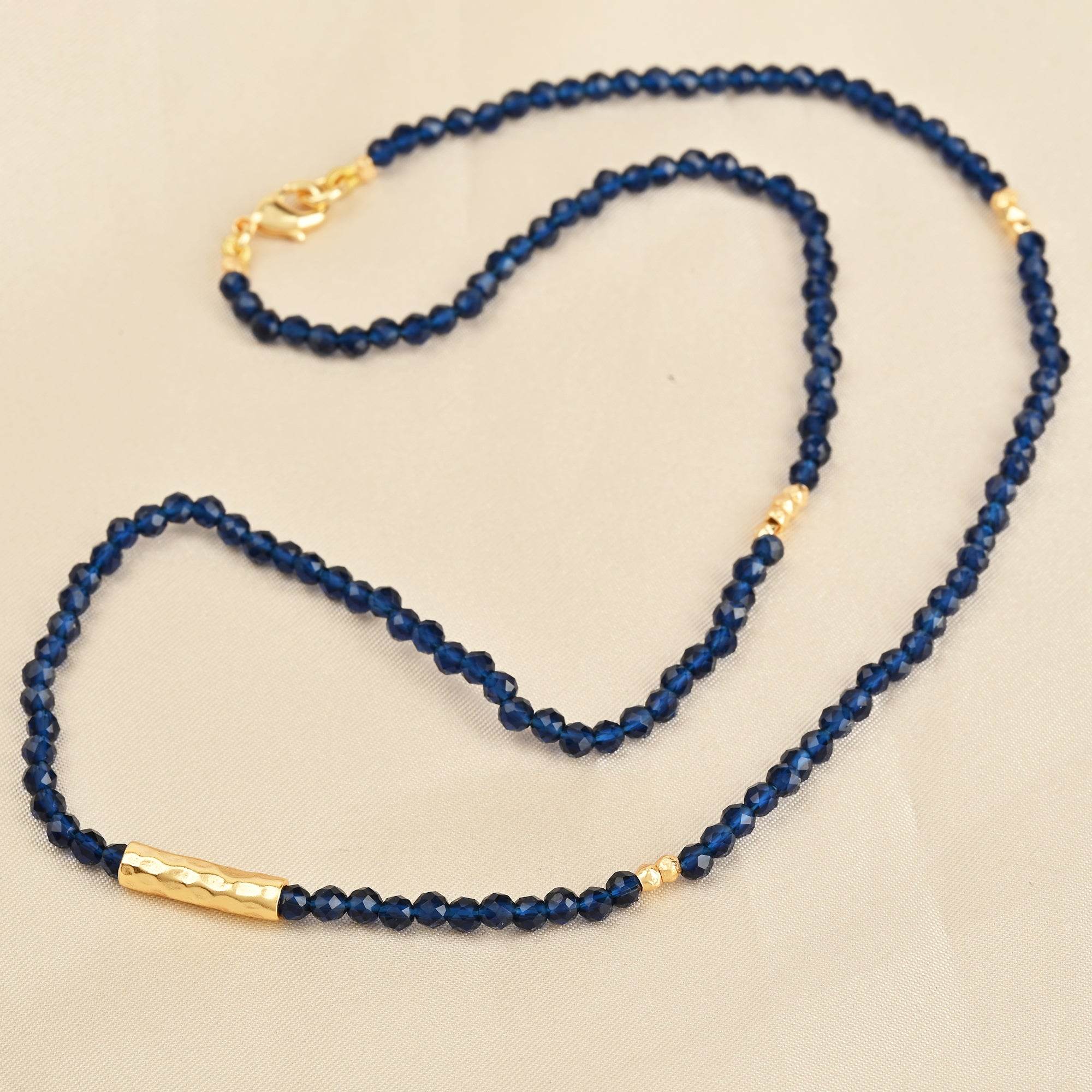 Dark Blue Beads Necklaces - La Vitá Jewels