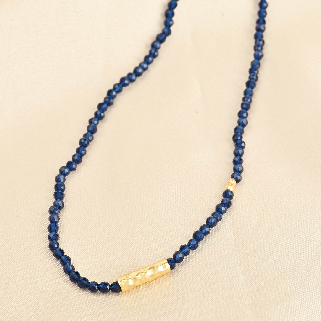 Dark Blue Beads Necklaces - La Vitá Jewels