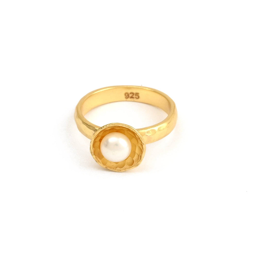 Sterling Silver Pearl Gemstone Statement Rings - La Vitá Jewels