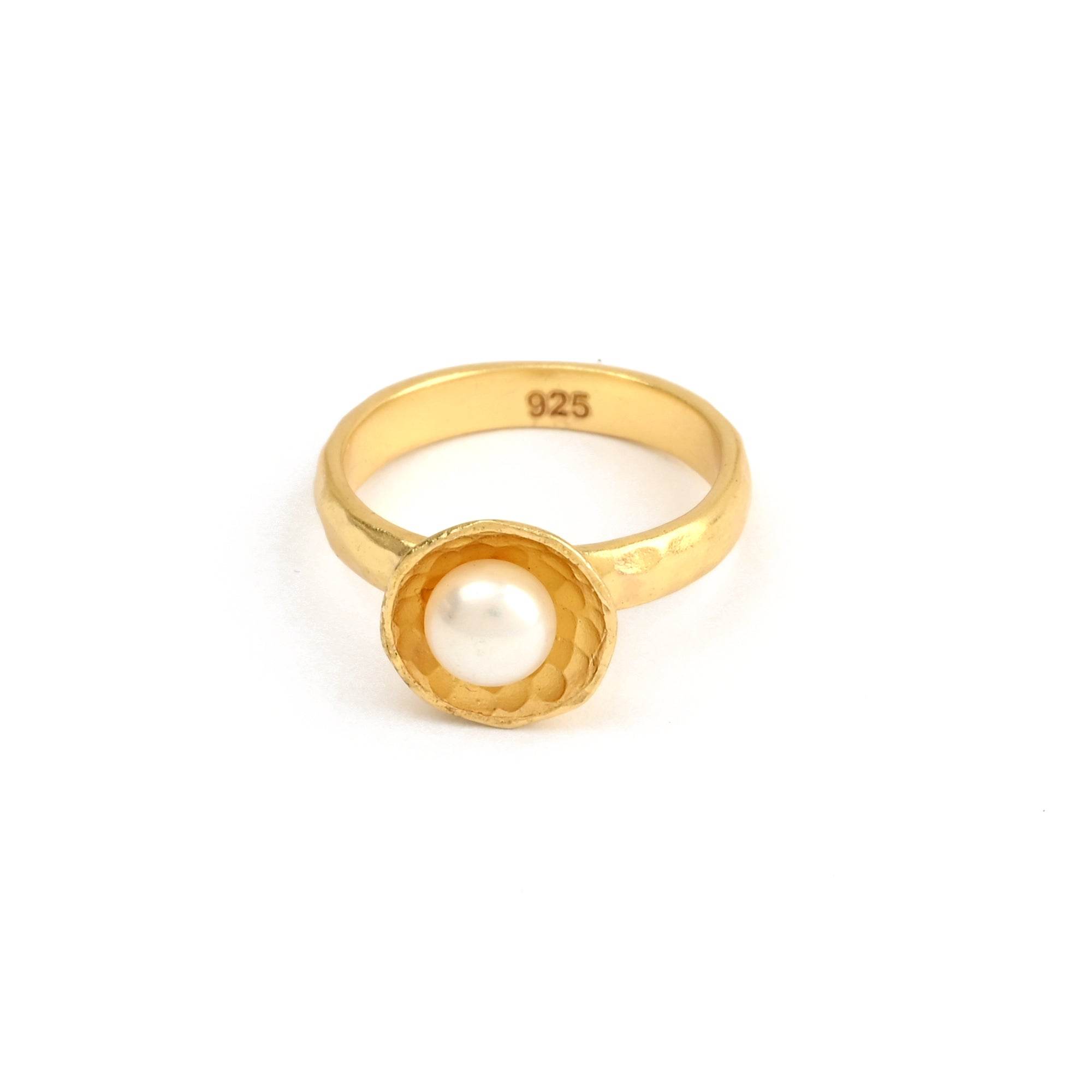 Sterling Silver Pearl Gemstone Statement Rings - La Vitá Jewels