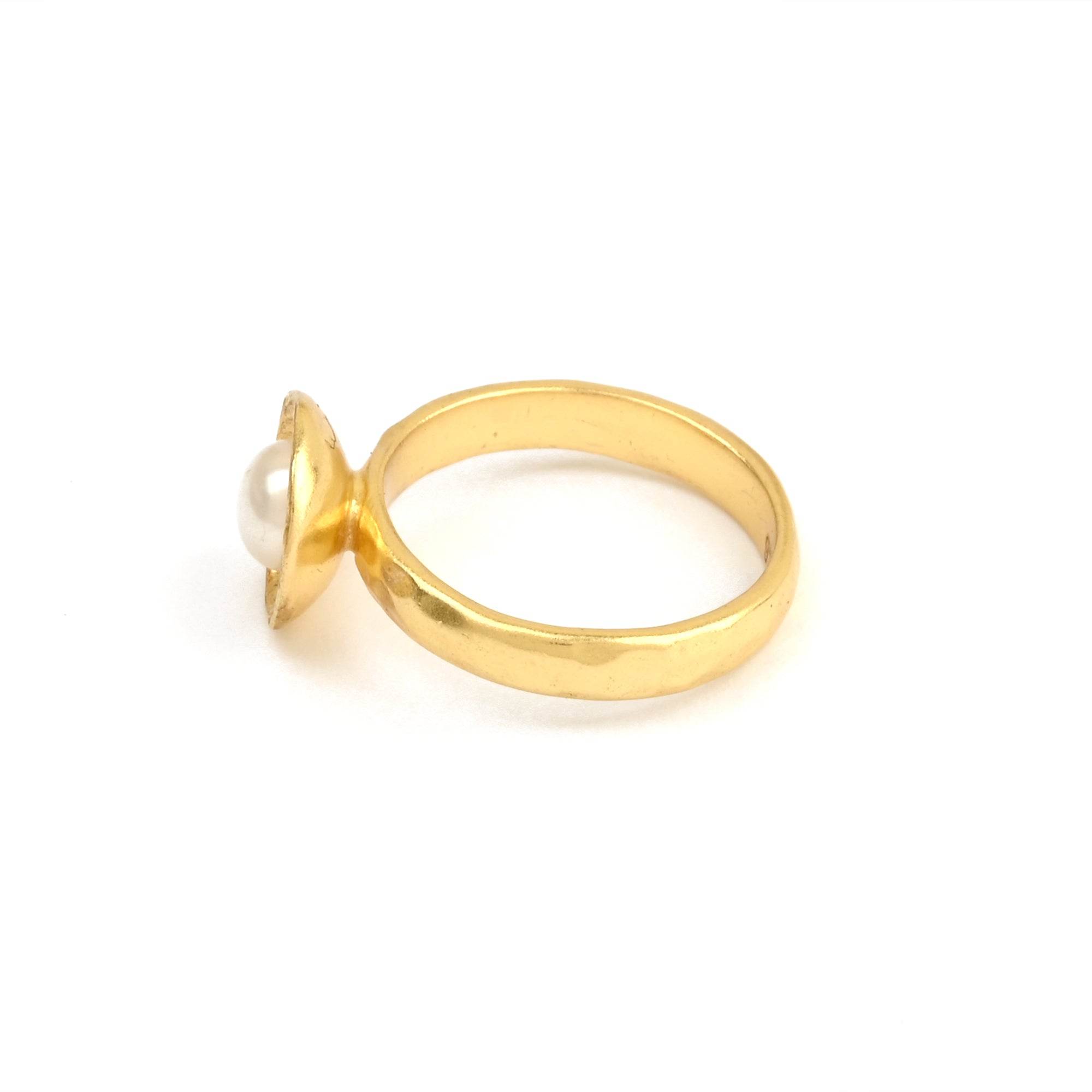 Sterling Silver Pearl Gemstone Statement Rings - La Vitá Jewels